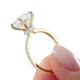 Round Cut Lab Diamond Halo Ring Pave Band