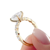 Oval Lab Diamond Ring Marquise & Round Diamond Band