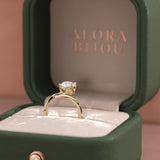 Brilliant Cut Lab Grown Diamond Engagement Ring With Hidden Halo & Pave Band