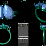 Modern Toi et Moi Engagement Ring with Emerald & Pear Cut Diamonds