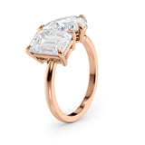 Modern Toi et Moi Engagement Ring with Emerald & Pear Cut Diamonds