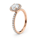 Halo Diamond Engagement Ring with Sparkling Accents