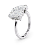 Modern Toi et Moi Engagement Ring with Emerald & Pear Cut Diamonds