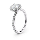 Halo Diamond Engagement Ring with Sparkling Accents