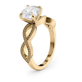 Elegant Round Diamond Engagement Ring with Milgrain Infinity Band