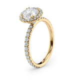 Halo Diamond Engagement Ring with Sparkling Accents