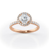 Halo Diamond Engagement Ring with Sparkling Accents