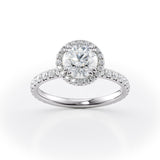 Halo Diamond Engagement Ring with Sparkling Accents