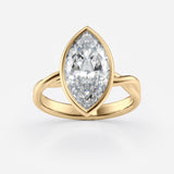 Marquise Cut Twisted Shank Bezel Set Ring