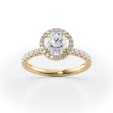 Halo Diamond Engagement Ring with Sparkling Accents