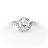Halo Diamond Engagement Ring with Sparkling Accents