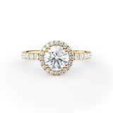 Halo Diamond Engagement Ring with Sparkling Accents