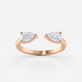 Pear Cut Open Lab Diamond Ring