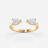 Pear Cut Open Lab Diamond Ring