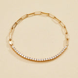 Half Link and Half Diamond Bracelet