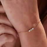 Triple Diamond Bezel Chain Bracelet in Lab-Grown Diamond