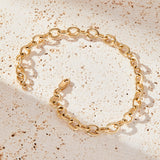 Round Links Gold Bracelet with Diamonds on 3 Links