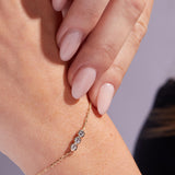 Triple Diamond Bezel Chain Bracelet in Lab-Grown Diamond