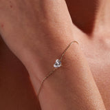 Heart Shaped Lab Diamond Solitaire Bracelet