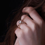 Round Lab Grown Diamond Engagement Ring in Two-Tone Gold