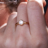 Round Bezel Lab Diamond Solitaire Engagement Ring