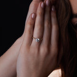 Round Lab Grown Diamond Engagement Ring in Two-Tone Gold