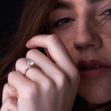 Round Lab Grown Diamond Engagement Ring in Two-Tone Gold