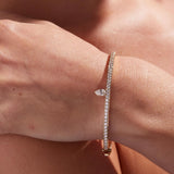 Pear Cut Lab Grown Diamond Women's Bangle Bracelet
