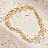 Round Links Gold Bracelet with Diamonds on 3 Links
