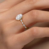 Oval Lab Diamond Ring Marquise & Round Diamond Band