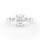 Oval Lab Diamond Ring Marquise & Round Diamond Band