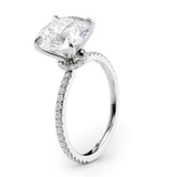 Round Cut Lab Diamond Halo Ring Pave Band
