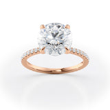Round Cut Lab Diamond Halo Ring Pave Band