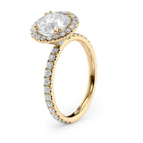 Round Lab Diamond Engagement Ring with Pave Halo