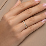 Twisted Diamond Wedding Band – 24 Lab Stones, Braided 14k Gold Design