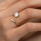 Round Open Lab Diamond Bypass Ring