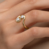 Two Stone Swirl Ring