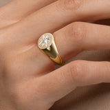 Starburst Diamond Signet Ring