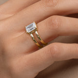 Emerald Cut Double Band Diamond Ring