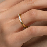 Curved Lab Diamond Band – 2.2mm 14k Gold, Sleek & Minimalist