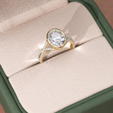 Oval  Bezel Set Diamond Engagement Ring