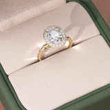 Oval Halo Twisted Lab Grown Diamond Engagement Ring