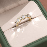 Emerald & Round Cut Bezel Set Diamond Band