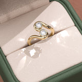 Two Stone Swirl Ring