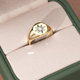 Starburst Diamond Signet Ring