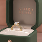 Emerald Cut Double Band Diamond Ring