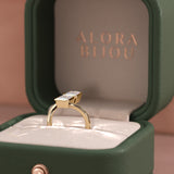 Double Emerald Cut Bezel Bypass Ring