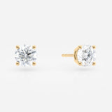 Round Cut Lab Grown Diamond Stud Earrings