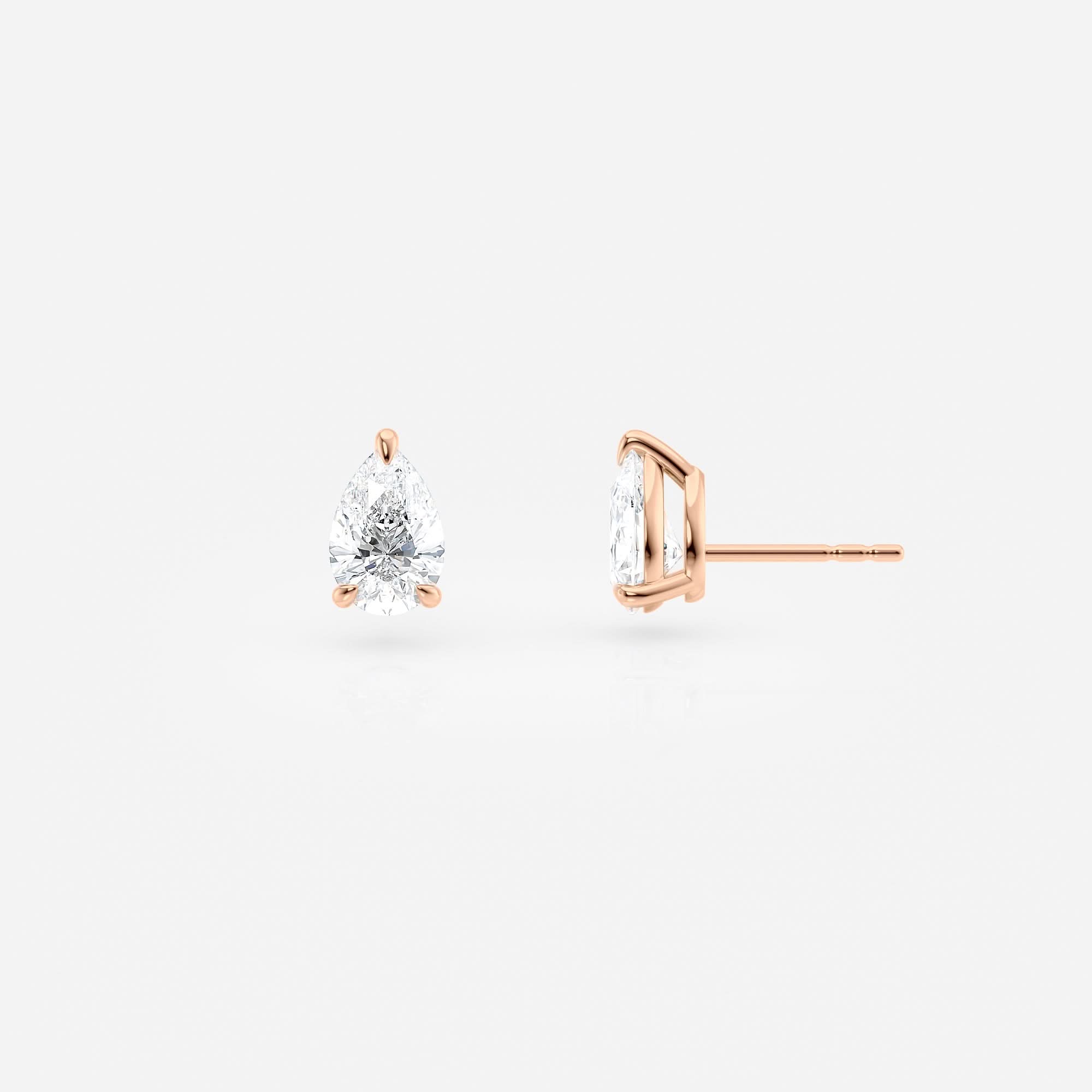 Pear Solitaire Lab grown Diamond Stud Earrings