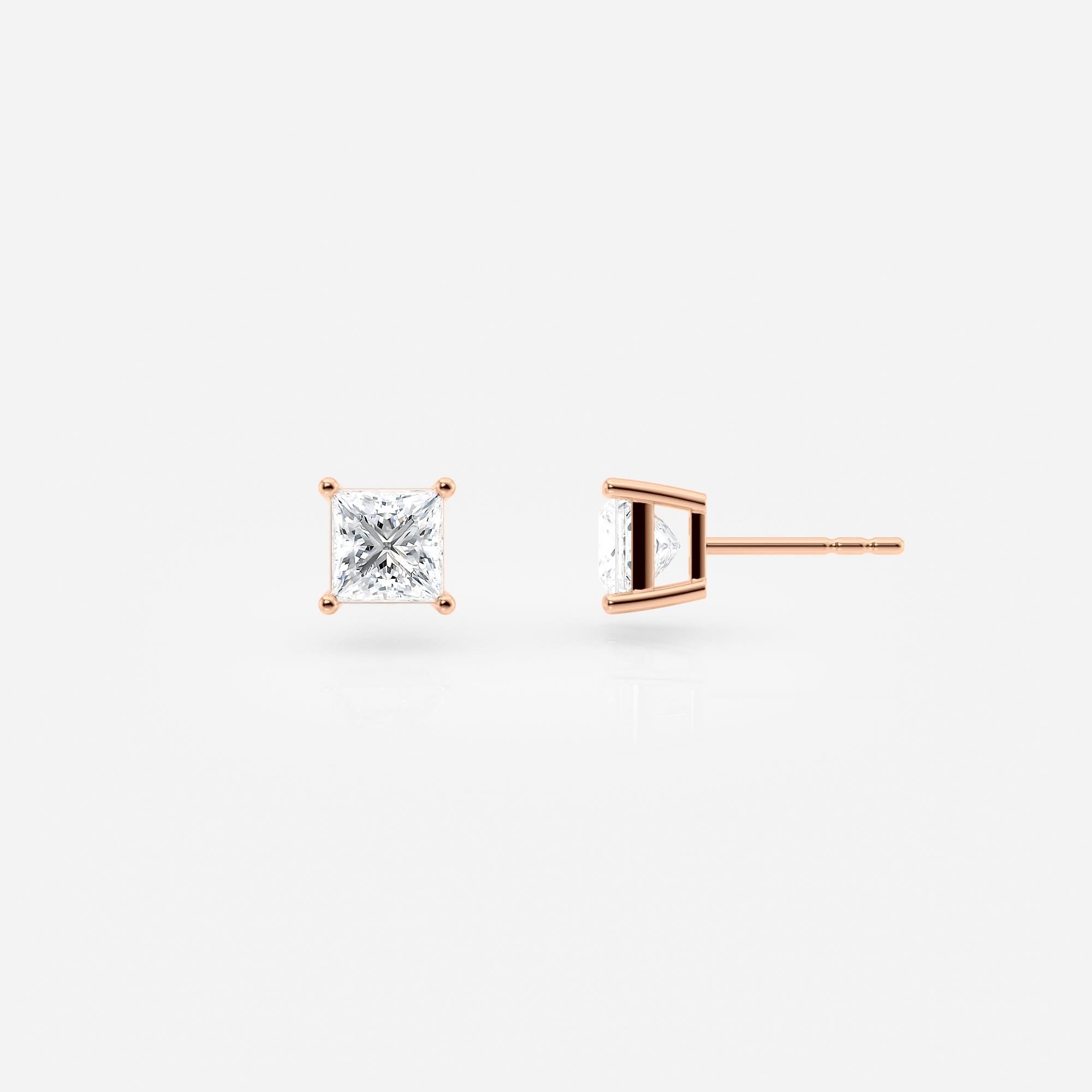 Princess Cut Lab Grwon Diamond Stud Earrings